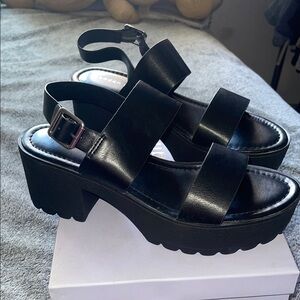 Madden Girl Black Platform Sandals
